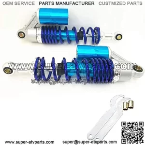 320mm A Pair Motorcycle Air Shock Absorbers Universal Fit For Suzuki Yamaha Kawasaki ATV Go Kart Quad Dirt Sport Bikes (Silver Blue)