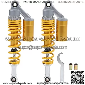 Motorcycle Rear Shock Absorbers Kit 1 Pair 340mm Rear Air Suspension Springs Universal for ATV SUV Scooter Motorbike(Yellow)