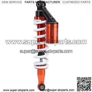 Coil Spring Rear Shocks, 13.8 Inch Adjustable Bright Orange Shock Absorber with Air Pocket, Universal High Strength Suspension Damper Spring Replacement for ATVs Off-Road Vehicles Karts