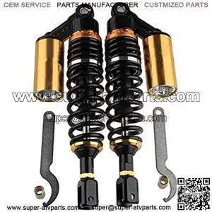 280mm 11" Pair Air Shock Absorbers Clevis Fit Scooter Moped Rear Suspension (BlackGold)