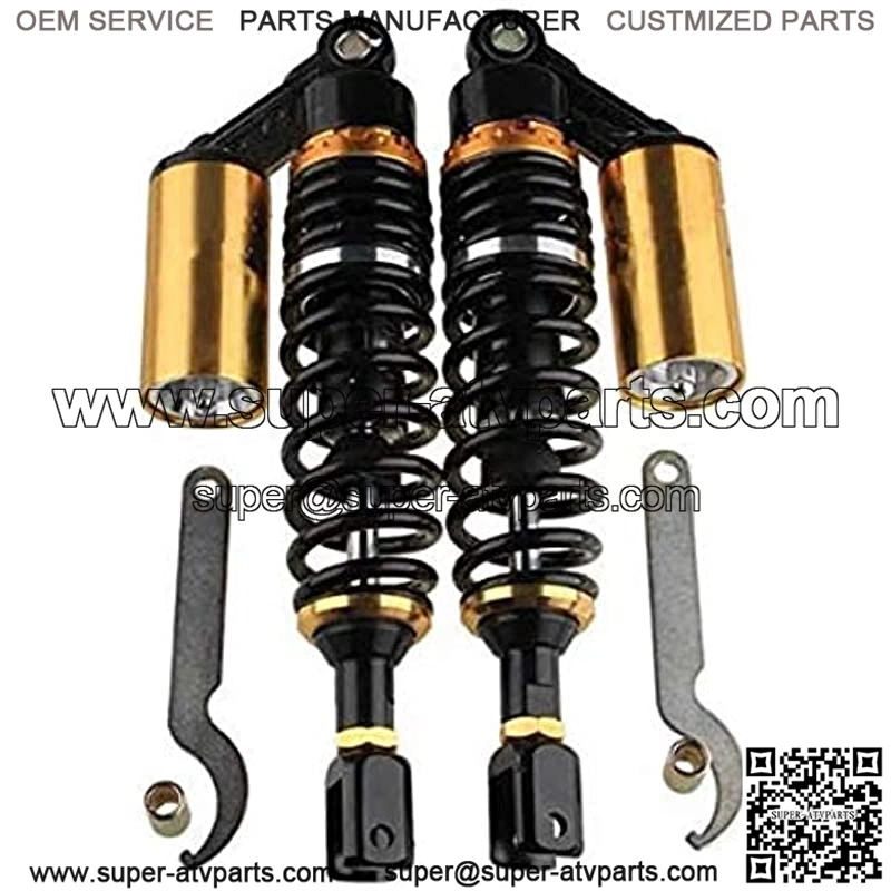 280mm 11" Pair Air Shock Absorbers Clevis Fit Scooter Moped Rear Suspension (BlackGold)