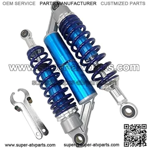 12.60in 320mm Universal Motorcycle Rear Air Shock Absorbers For Yamaha Kawasaki Honda Suzuki Pit Dirt Bike Quad ATV Go Kart (Blue&Silvery)