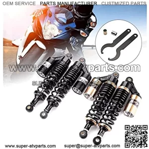 Shock Absorbers Motorcycle Shocks Pair Universal 280/320/340/360/380mm Motorcycle Air Shock Absorbers Rear Suspension for ATV Scooter Dirt Pit Street Bike (Color : 340mm Black)