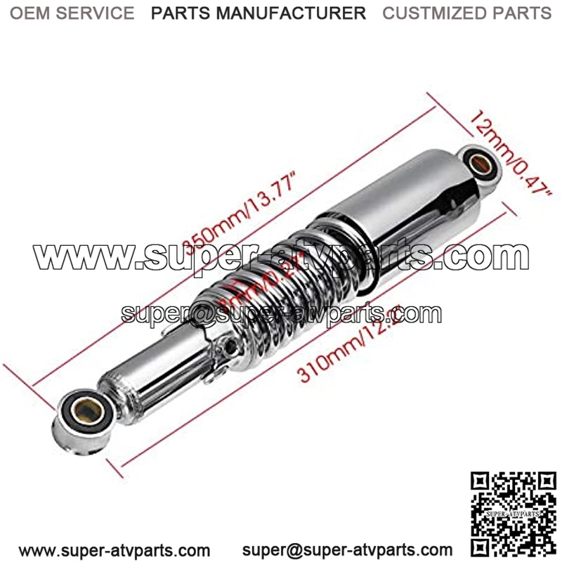 2X Universal 310mm Motorcycle Air Shock Absorber Rear Suspension for 90cc 110cc 125cc 150cc Dirt Bike Gokart ATV Quad Fit for Harley Motorcycle Shock Absorber Rear Motorcycle Shock Absorber - Image 3