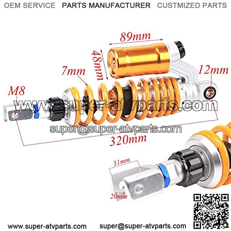12 5/8" 320mm Motorcycle Shock Absorber Rear Suspension for ATV Go Kart Quad Dirt Sport Bikes - Image 2