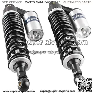 2 Pcs 340mm Air Shock Absorber ATV Motorcycle Quad Suspension Shocks For Motorcycle, ATV, Quad, Dirt Bike, Go Kart, Black & Silver