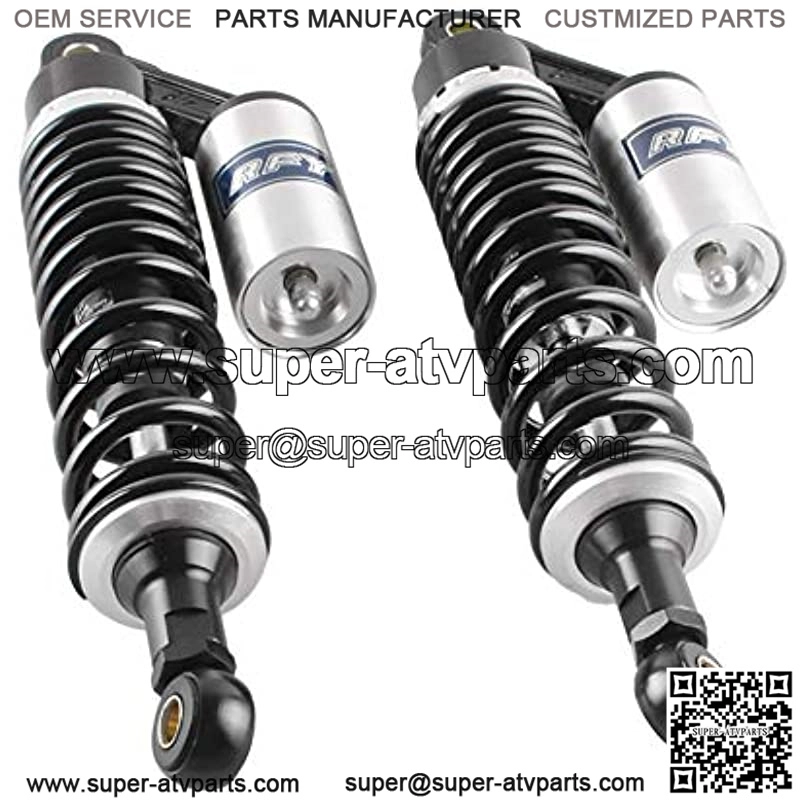 2 Pcs 340mm Air Shock Absorber ATV Motorcycle Quad Suspension Shocks For Motorcycle, ATV, Quad, Dirt Bike, Go Kart, Black & Silver
