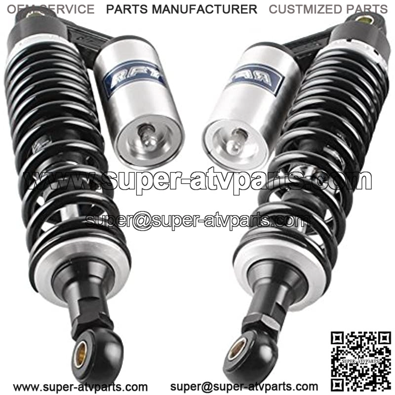 2 Pcs 340mm Air Shock Absorber ATV Motorcycle Quad Suspension Shocks For Motorcycle, ATV, Quad, Dirt Bike, Go Kart, Black & Silver - Image 3