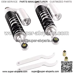 Pair 320mm Universal Motorcycle Rear Air Shock Absorbers for ATV Go Kart Quad Dirt Sport Bikes (black&bright)