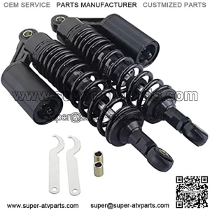 Pair 340mm Universal Motorcycle Rear Air Shock Absorbers for all ATV Go Kart Quad Dirt Sport Bikes-black