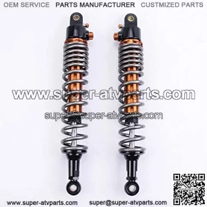 1 Pair Shock Absorbers 340mm 13.4 inches Round Ends Motorcycle Replacement Universal for Scooter Atv Quad Dirt Sport Bike Go Kart Suzuki Kawasaki Yamaha Grey