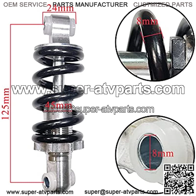 125mm 4.92" Bicycle Shock Absorber Rear Suspension 750LBS Fits for E-Bike ATV Go-Kart Scooter 49cc Mountain Bike??2-pcs?? - Image 4
