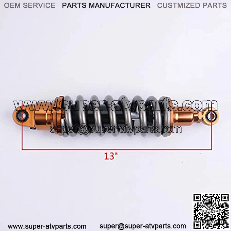 1 Piece Shock Absorber Rear Suspension 330mm 13 inches Round Ends Motorcycle Replacement Universal for Scooter Atv Quad Dirt Sport Bike Go Kart Suzuki Kawasaki Yamaha Grey - Image 3