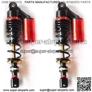 Motorcycle Pair 12 5/8 inches 320mm Fork Clevis Ends Adjustable Air Gas Shock Absorbers Replacement Universal Fit for Suzuki Kawasaki Scooter Atv Quad Dirt Sport Bike Go Kart Red Black