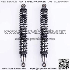 New Shock Absorbers 400mm 15.7 inches Round Ends Motorcycle Replacement Universal for Suzuki Kawasaki Yamaha Scooter Atv Quad Dirt Sport Bike Go Kart Black