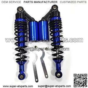 Forever universal 340mm Motorcycle Air Shocks Absorber Fit for ATV Go Kart Quad Dirt Sport Bikes(Blue/Black,1 Pair) (blue)