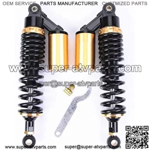 Motorcycle Air Shock Absorbers Universal Fit for Honda Suzuki Yamaha Kawasaki ATV Go Kart Quad Dirt Sport Bikes Golden (340mm)