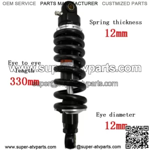 330mm 13 inch 12mm Spring Universal Motorbike Air Shock Absorber Rear Suspension ATV Quad Scooter Dirt Bike For 50cc 75cc 90cc 125cc 150cc 250cc 300cc