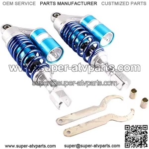 11inch 280mm Pair Motorcycle Shock Absorber Eye to Clevis Rear Suspension Universal For Honda Suzuki Yamaha Kawasaki ATV Go Kart Quad Dirt Sport Bikes Blue (A pair)