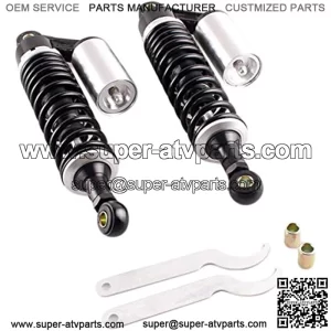 Pair 320mm Universal Motorcycle Rear Air Shock Absorbers for ATV Go Kart Quad Dirt Sport Bikes ( black&silver)