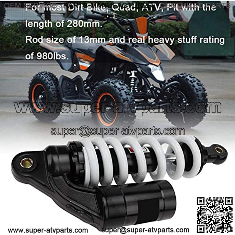 280 mm / 11" Rear Shock Absorber Suspension, Air Shock Absorber Rear Suspension for Pit Quad Dirt Bike ATV Buggy 980lbs - Image 2