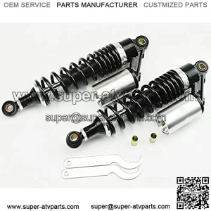 One Pair 320mm Universal Motorcycle Air Shock Absorbers ATV Go Kart Quad Dirt Sport Bikes (Black Silver)
