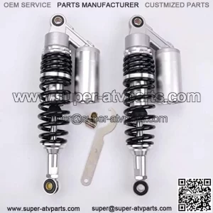 13 3/8" 340mm A Pair Air Shocks Absorber Compatible with Honda Yamaha Motorcycle ATV 2PC(Black/Silvery)