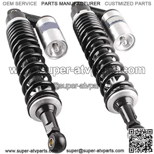 15 3/4" 400mm Air Shock Absorbers Universal Compatible with Suzuki Quad ATV Yamaha YFZ 450 Banshee Black Silver, Rear Suspension
