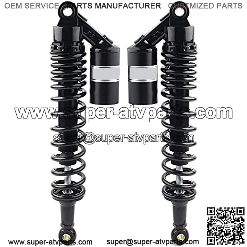 2 Pcs Motorcycle 400mm 15.75" Black Air Shocks ATV Shock Absorber UTV Shocks Rear Suspension For Honda, For Suzuki, For Yamaha, For - Image 2