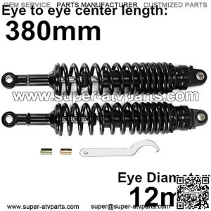 380mm 14.96 inch 8mm Spring Universal Motorbike Air Shock Absorber Rear Suspension ATV Quad Scooter Dirt Bike For YZF-R1 YZF-R6 YZF-125 XC EXC XCF