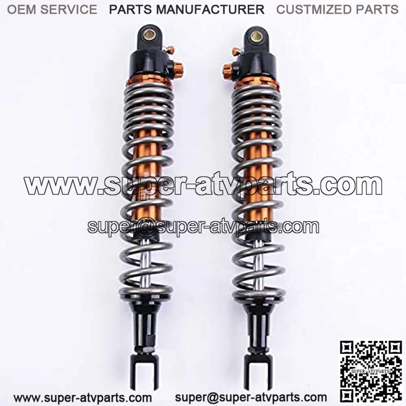 1 Pair Shock Absorbers 360mm 14.2 inches Fork Clevis Ends Motorcycle Replacement Universal for Scooter Atv Quad Dirt Sport Bike Go Kart Suzuki Yamaha Grey