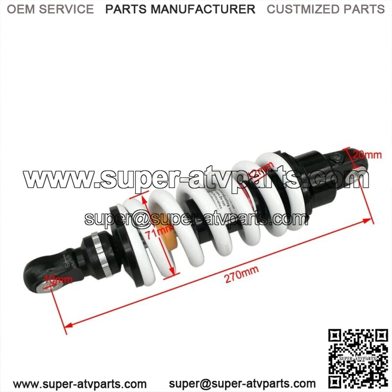 1000lbs 270mm Rear Shock Absorber Suspension for YAMAHA PW80 PY80 TTR90 TTR110 - Image 2