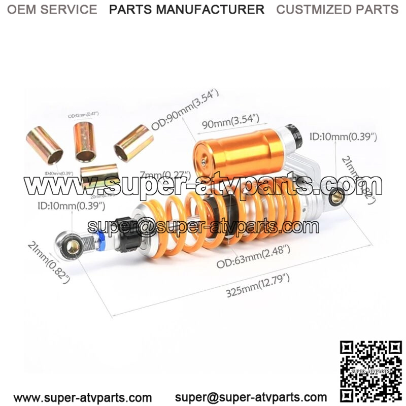 12 3/4" 325mm Motorcycle Air Shock Absorbers For Honda Yamaha Scooter Quad ATV - Image 2