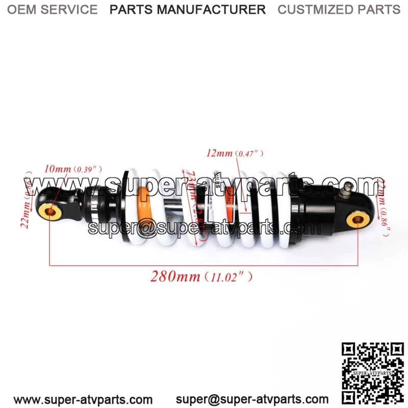 1200lbs 280mm Rear Shock Absorber Suspension For Pit Dirt Bike TTR110 CRF110 KLX - Image 2