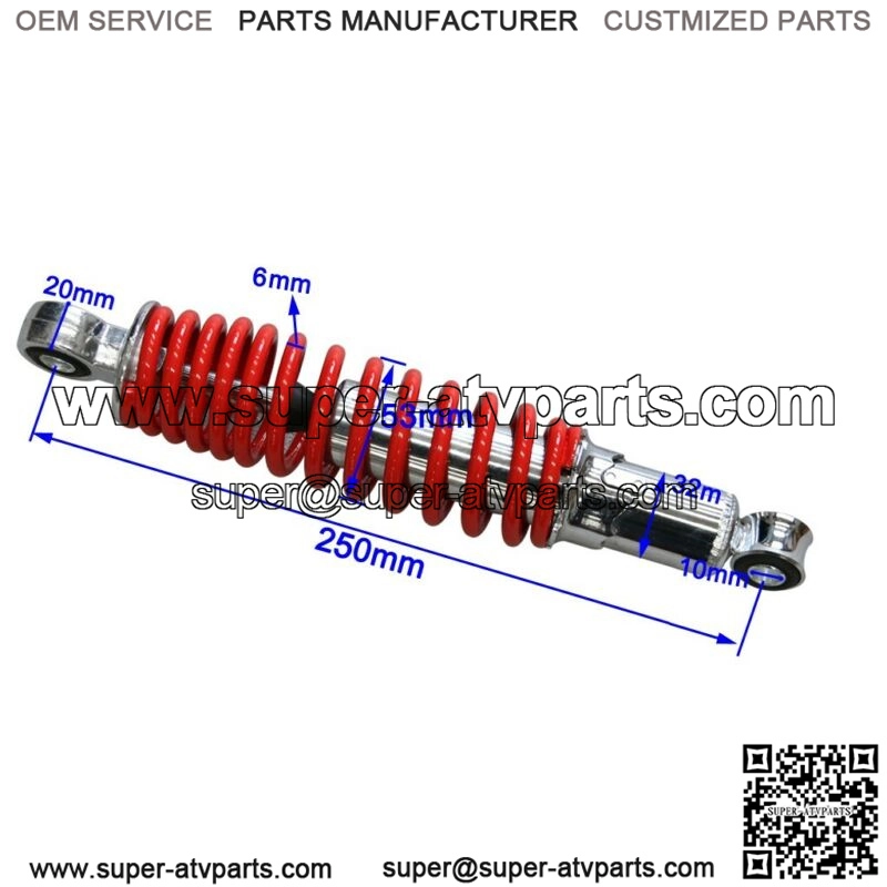 250mm 10" Front Shock Absorber For ATV Go kart Quad Pit Dirt Bike Buggy 400lbs - Image 2
