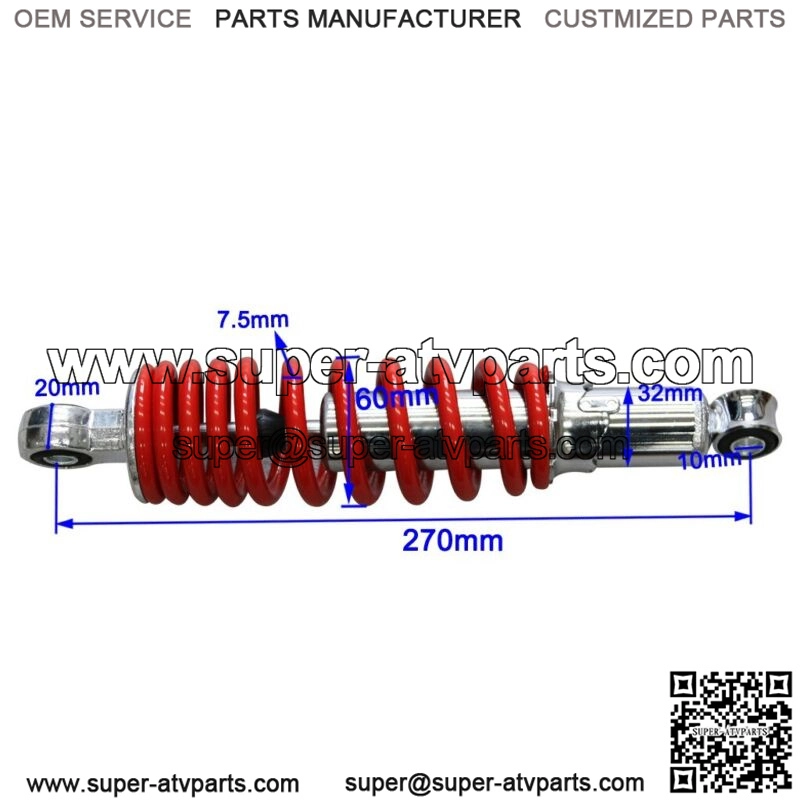 270mm 10.6" Rear Shock Absorber Taotao 110cc 125cc Dirt Bike ATV Quad Go Kart - Image 2