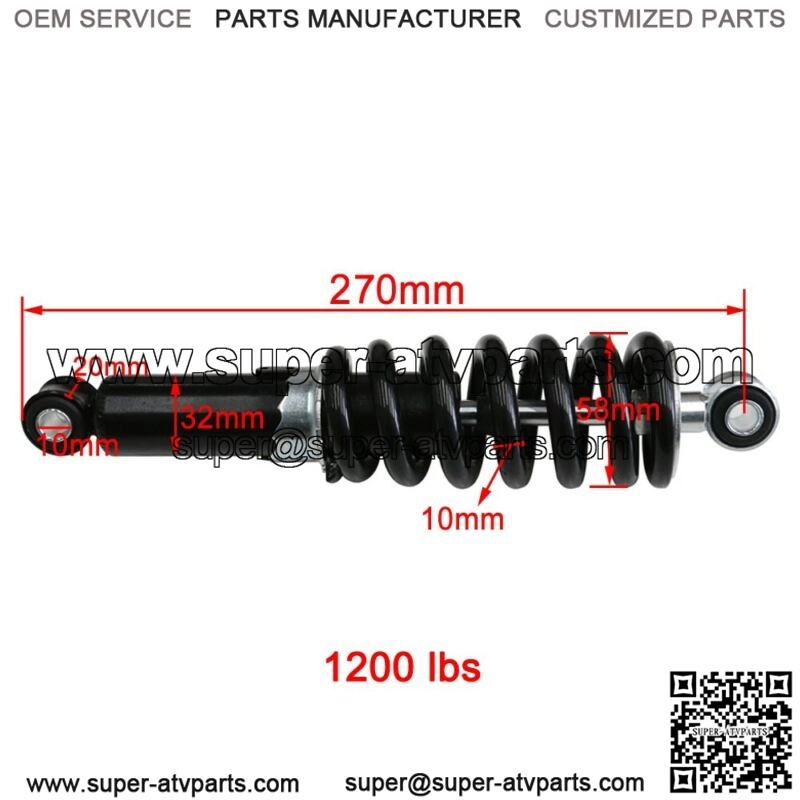 270mm Rear Shock Absorber For Pit Dirt Bike Trail Apollo Atomik SSR 125CC 140CC - Image 2