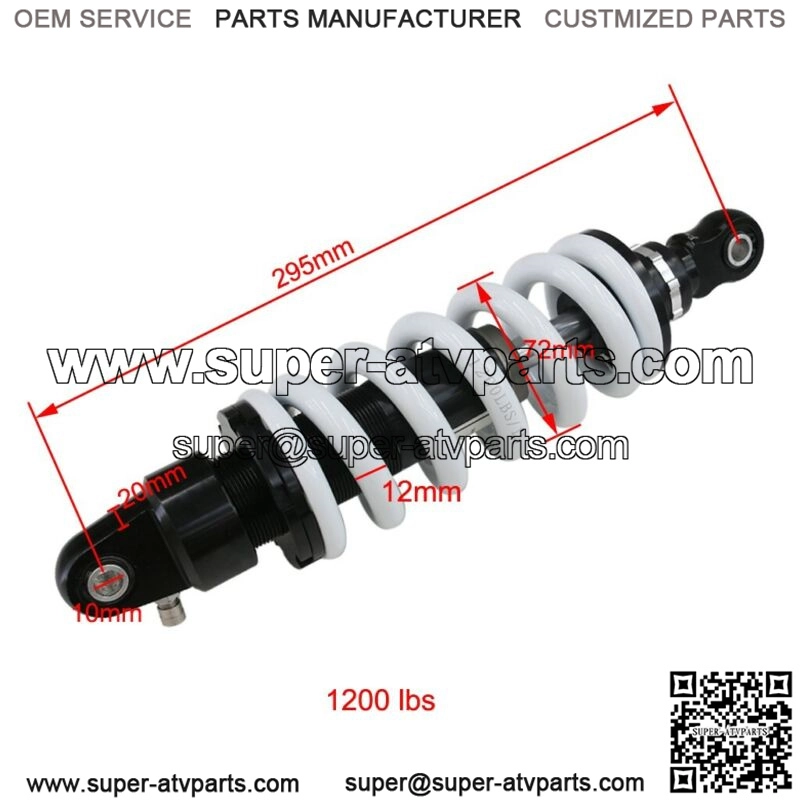 295mm 11.6" 1200lbs Rear Shock Absorber Go Kart Dirt Pit Bike Trail Quad ATV - Image 2
