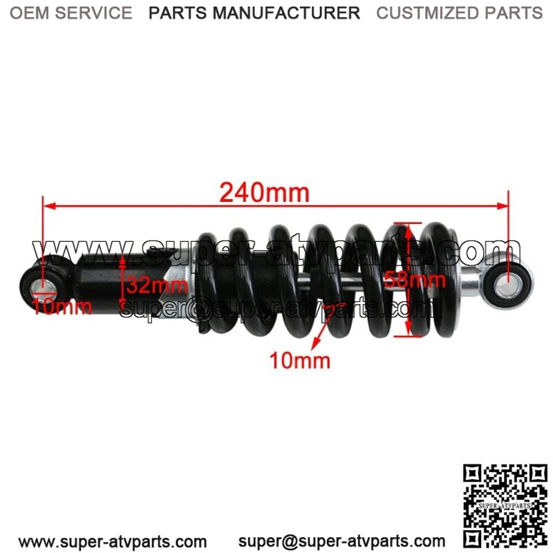 2x 1200lbs 240mm Rear Shock Absorber For Dirt Pit Bike 110cc 125cc 150cc 160cc - Image 2