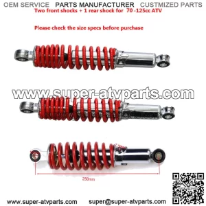 2x 290mm Front Shock Absorber + 250mm Rear Shock Suspension ATV Quad Buggy Dirt