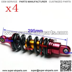4x 295mm 11.5" Rear Shock Absorber Dirt Pit Bike ATV SSR Taotao Coolster 980lbs