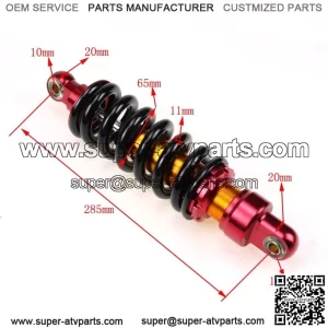 980lb 285mm Rear Shock Absorber for Pit Dirt Bike ATV Quad Buggy Taotao Coolster