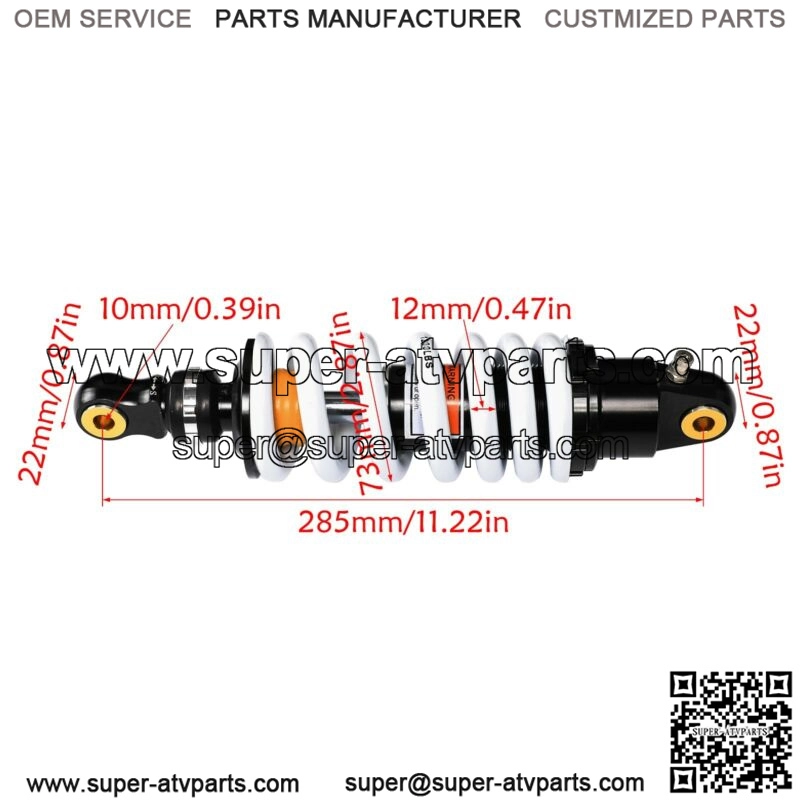 11" 280mm Motorcycle Rear Shock Absorber For Dirt Pit Bike ATV CRF110 KLX110 - Image 2