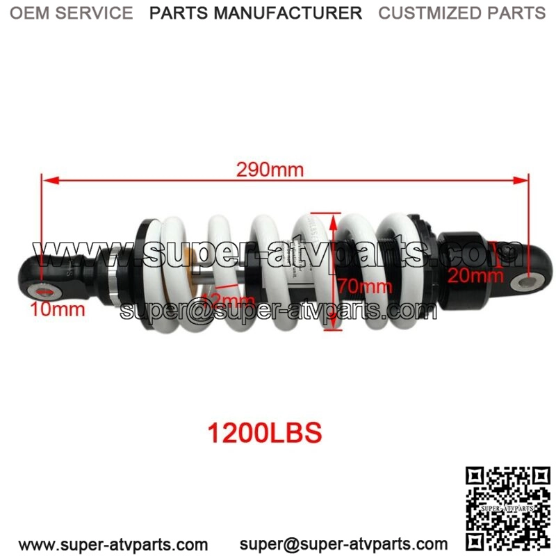 1200lbs 290mm 11.4" Rear Shock Absorber Dirt Pit Bike For CRF110 KLX110 TTR - Image 2