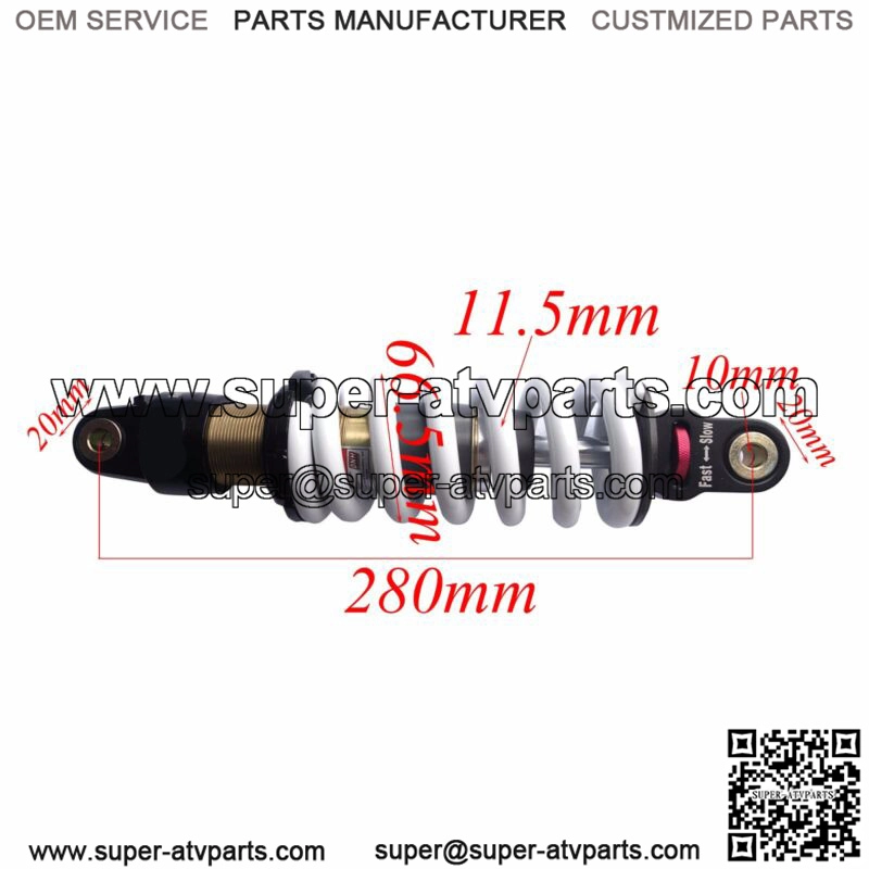280mm 11" Rear Shock Absorber fo Pit Dirt Bike ATV Quad KLX110 TTR110 CRF110 - Image 2