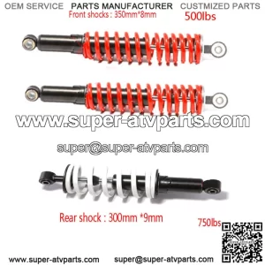 Pair 350mm 14" Front + 300mm 12" Rear Shock Absorber Go Kart ATV Buggy Taotao