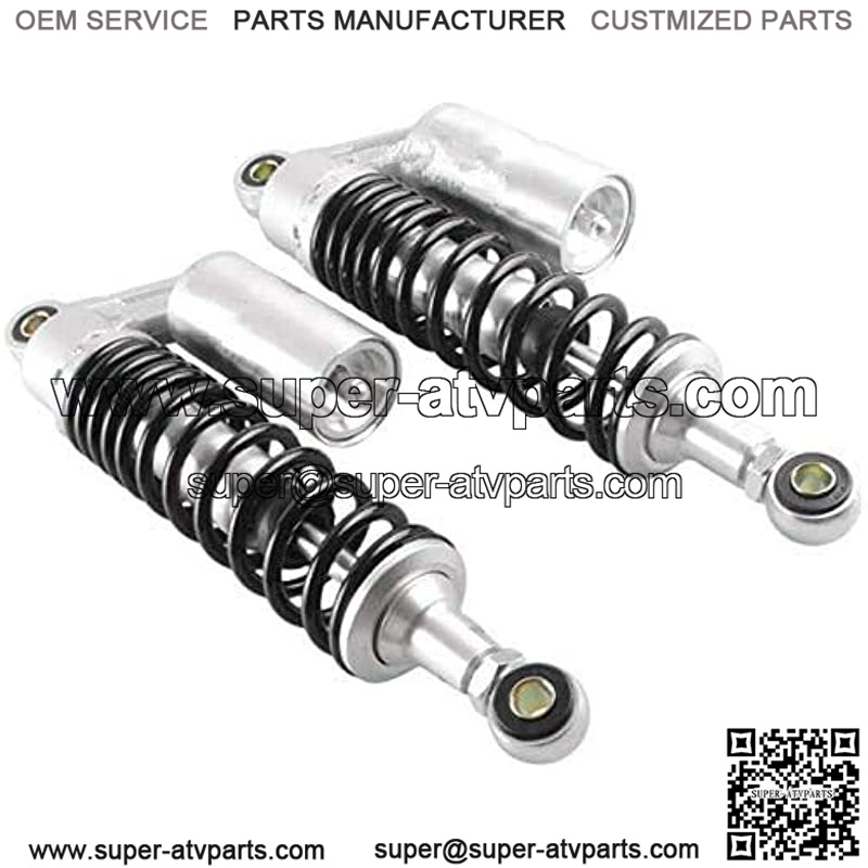 2pcs Adjustable 340mm Motorbike Air Shock Absorbers Universal Fit for Honda Suzuki Yamaha Kawasaki ATV Go Kart Quad Dirt Sport Bikes (SilverBlack, 340MM) - Image 2