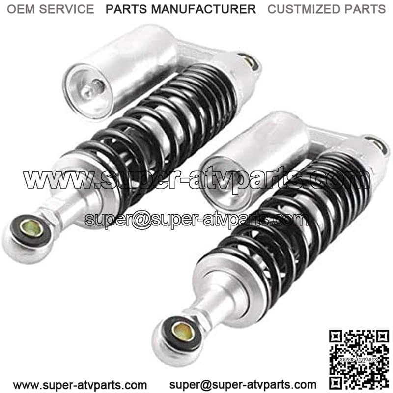 2pcs Adjustable 340mm Motorbike Air Shock Absorbers Universal Fit for Honda Suzuki Yamaha Kawasaki ATV Go Kart Quad Dirt Sport Bikes (SilverBlack, 340MM) - Image 3