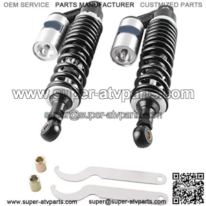 13.5" 340mm Universal Motorcycle Rear Shock Absorbers Suspension Fit Honda Suzuki Kawasaki Yamaha ATV Go Kart Quad Dirt Sport Bikes,Black Silver