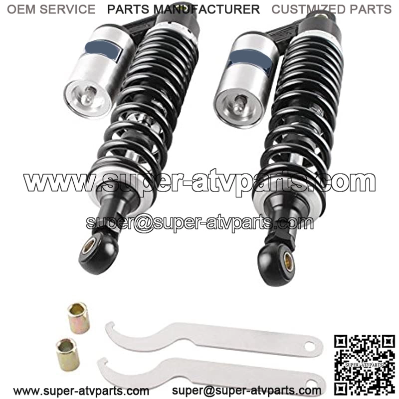 13.5" 340mm Universal Motorcycle Rear Shock Absorbers Suspension Fit Honda Suzuki Kawasaki Yamaha ATV Go Kart Quad Dirt Sport Bikes,Black Silver